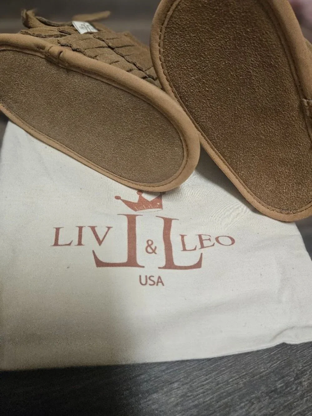 Liv & Leo moccasins, 3-6m